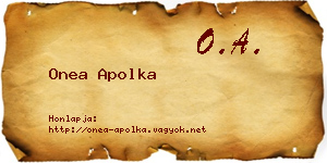 Onea Apolka névjegykártya